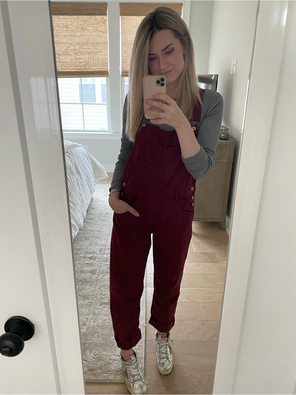Maroon Free People Overalls